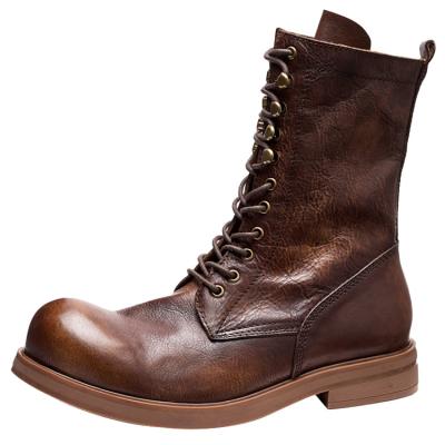 China Factory Direct Supply Hot Selling Wholesale High Quality Custom Made Breathable Rubber Roman Boots Men's Leather Boots for sale