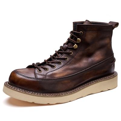 China Supplier High Quality Wholesale Breathable Customized Cheap Breathable Wear Resistant Leather + Rubber Mens Boots for sale