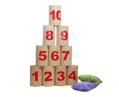 China Wood Family Garden Wooden Game Outdoor Educational Toys Cylinder Kubb Yard Game Wooden Cylinder Kubb Kid Sport for sale