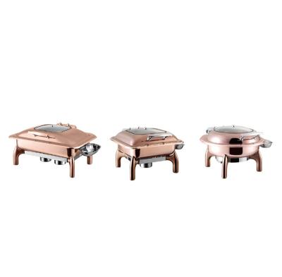 China Hotel/Restaurant Buffet Feasts Kitchen Buffet Wholesale Food Warmer Show Heater Chaffing Dishes Stainless Steel Collapsible Chafing Dish Set On Sale for sale