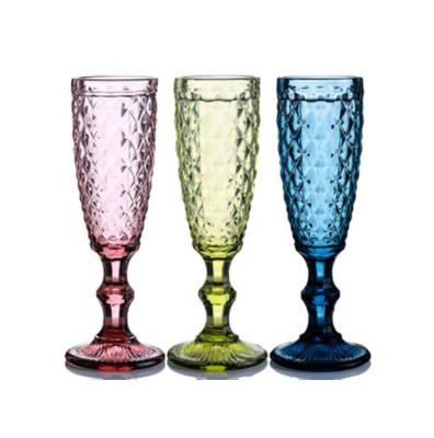 China Custom LUXE Logo Wine Tumbler Glass Colored Glass Tumbler Vintage Custom Pattern Etched High Clear Glass Tumblers Set For Party Wedding for sale