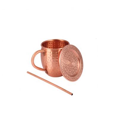 China Viable Christmas Gift Set Moscow Stainless Steel-Copper Mule Copper Mugs Pure Solid Copper Plated Food Safe Mugs Gift Set for sale