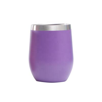 China 12OZ Viable Insulated Stainless Steel Sublimation Blanks Gradient Wine Tumbler Gift Set Wholesale Egg Shape Coffee Mug With Lid And Lid for sale