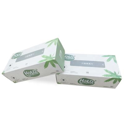 China Soft And No OEM 1 Ply Soft Pure Factory Facial Tissue Hemp Fiber White Casing Cloth For Clean Skin for sale