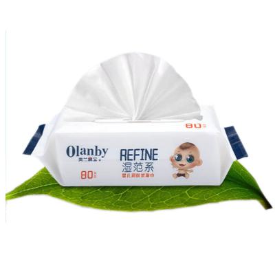 China Baby Skin Cleansing Cloth Custom Disposable Natural Bamboo Plain Spunlace Wet Cute Wipes Baby Hand and Foot Cloths for sale