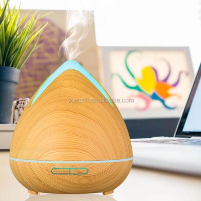 China Wooden Grain Ultrasonic Humidifier Air Diffuser Trend 400ml Colorful Essential Oil Aromatherapy Machine for Spa, Office, Home for sale