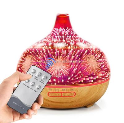 China Home Office Bedroom Lobby Hotel Aroma Diffuser 3D Ultrasonic Essential Oil Diffuser with Aromatherapy Essential Oil Diffuser Remote Ultrasonic Humidifier 400ml for sale