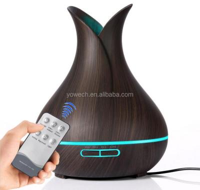 China Hotel Innovative Wooden Vase Design Grain Mist Humidifier Essential Oil Diffuser Ultrasonic Fresh Aroma Diffuser 400ml With Logo for sale