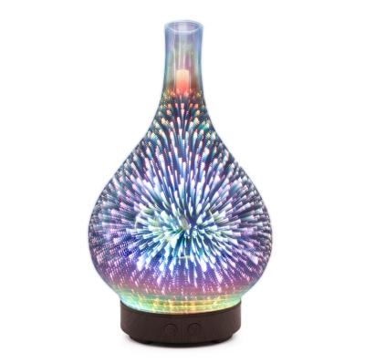 China Modern 3D Crystal Ultrasonic Aromatherapy Oils Glass Humidifier With Amazing LED Project By Skype Night Lights Essential Oil Diffuser for sale