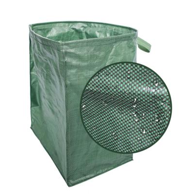 China Durable Outdoor Waterproof Folding Green Garden Lawn Leaf Vegetable Trash Container Reusable Bag for sale