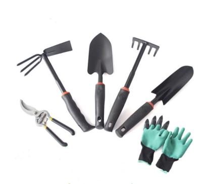 China Factory Direct Sales Multifunctional Durable High Quality Black Heavy Duty Portable Six-piece Suit Gardening Tool Kit for sale