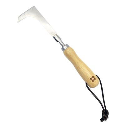 China Stainless Steel+Beech Portable Hanging Stainless Steel Wooden Light Weight L Shape Crevice Weeding Tool With Beech Wood Handle for sale