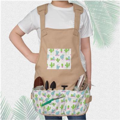 China Functional Canvas Garden Apron With Pockets Adjustable Neck And Waist Straps for sale