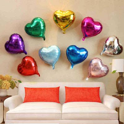 China Gift Toy 10Pcs 10inch Heart Shape Foil Foil Balloon Inflatable Helium Balloon Set Wedding Birthday Party Decoration Supplies for sale