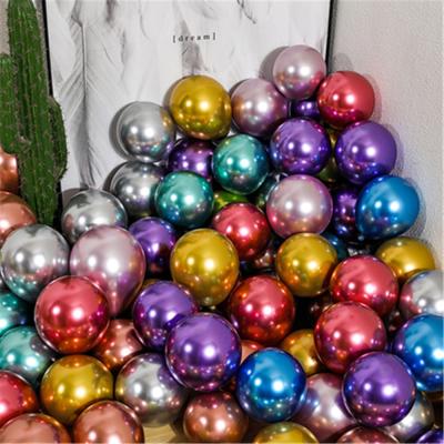 China Morden Metallic Balloons 50pcs 10inch Chrome 1.8g Gold Silver Metal Round Balloons Birthday Party Inflate Globos Wedding Decor Supplies for sale