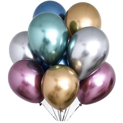 China Morden 50pcs 12 Inch Quality Latex Metal Balloon Chrome Alloy Metallic Thick Balloon Adult Wedding Birthday Party Decorations Supplies for sale