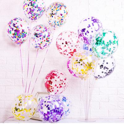 China Morden 12-Inch Clear Foil Balloon Globular Foil Sequins Wedding Birthday Party Decor In Many Colors for sale