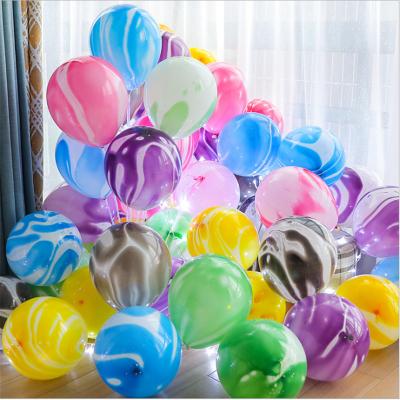 China 10/20pcs Morden Agate Latex Balloon Birthday Party Wedding Decoration Birthday Baby Bath for sale