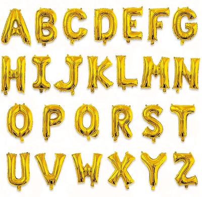 China 16 Inch Gold Letter Gift Toy Balloons Letter A-Z Balloons Mylar Foil Alphabet Set For Wedding Birthday Party Decoration Banner for sale