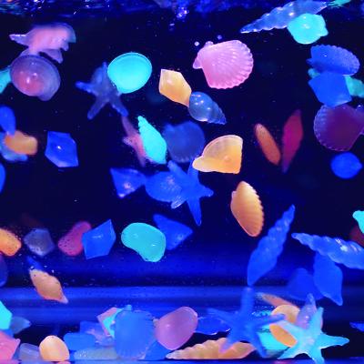 China 100X Hotel Stones Luminous Aquarium Decorative Stones Shaped Starfish Stones Patio Lawn Garden Yard Pebbles Glowing Decor for sale