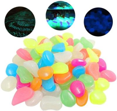 China Hotel Stones Aquarium Glow Gravel Colorful Glowing Glow In The Dark Aquarium Pebbles Decorative Gravel for sale