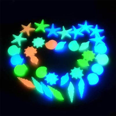 China Hotel Starfish Colorful Glowing Conch Shell Shaped Glowing Stones Decorative for Garden Fish Tank Aquarium Pool Landscape for sale