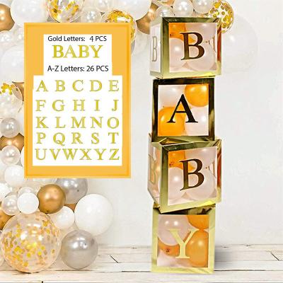 China A Recyclable Set Of 4 Balloon Boxes + BABY+26 Alphabets To Decorate Baby Shower Party for sale