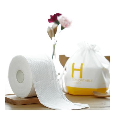 China New Listing Disposable Biodegradable Face Towel Cotton Makeup Remover Paper Roll Wet Wipes for sale