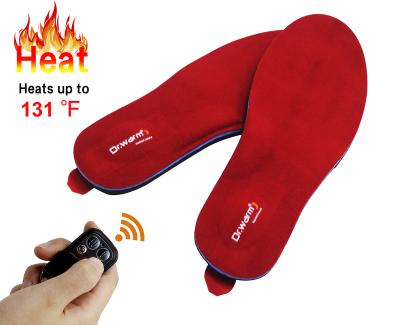 China Foot Warmer 3.7V 2200mAh Rechargeable Lithium Battery Operated Remote Control Heated Insoles For Shoes for sale