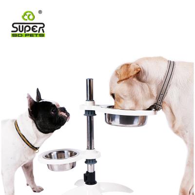 China Stainless Steel Super Sustainable Adjustable Bowl Elevated Double Dog Wheels Lifting Bowl for sale