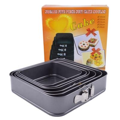 China Dessert 22cm Square Viable Pan Nonstick Leakproof Cake Pan of 3pcs 7inch 8inch 9inch 18cm 20cm Springform for sale