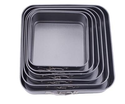 China Durable Bakeware Square Black Square Non-Stick Springform Pan With Removable Bottom For Cake Brownie Lasagn for sale