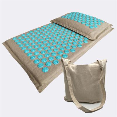 China D1: Coconut Relaxation Blanket + Muscle Filling Buckwheat Pillow Lotus Spike Blanket Yoga Spike Mat Acupressure Mat Canvas Coconut for sale