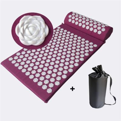 China High Density Organic Pillow Mat For Fitness Acupressure Shakti Nail Spike Yoga Therapy Foam Core 100% Cotton Cover Massage for sale