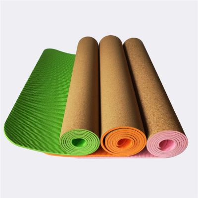 China Private Label 5mm Hot Sale Cork Yoga Mat Custom Tpe Recycled Eco Friendly Cork+TPE Sale Cork Yoga Mat 183x61cm for sale