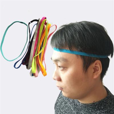 China Sporty Hot Selling Unisex Solid Candy Colors Custom Slim Sports Slim Men's Fitness Sports Headband With Silicon Handle for sale