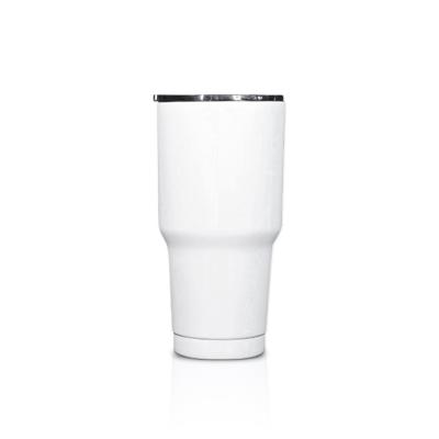 China Warehouse Disposable Tumbler With Lid And Tumbler Straw Stainless Steel Vacuum Insulated Double Wall Coffee Cup Coated Coffee Travel Mug for sale