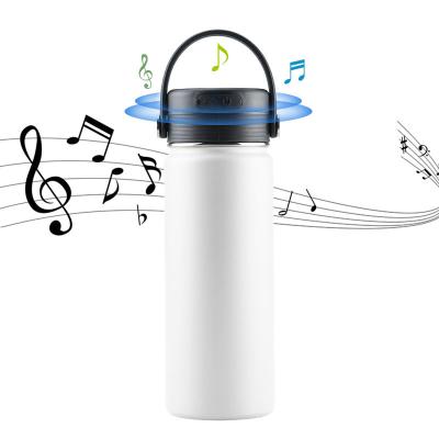 China New Sublimation Glass Stainless Steel Music Viable Outdoor Blue Tooth Speaker Wireless Water Bottle Tumbler for sale