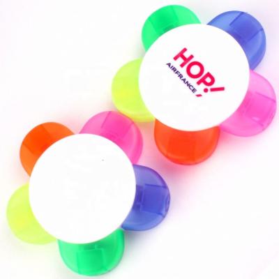 China Wholesale Huahao Brand Office&school Cute Flower Plastic Pen Multi Color Shaped Highlighter Bar Novelty Cute Flower Pen For Kids for sale