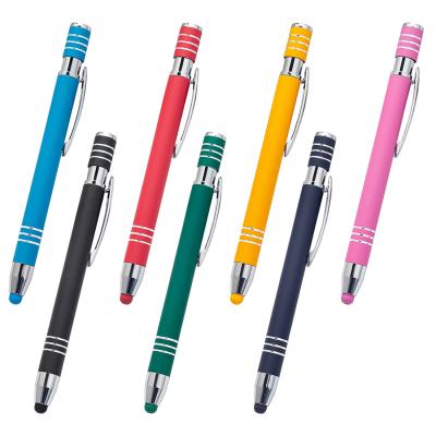 China office & School Pen Best Writing Colorful Click Hotel Branded Luxury Gift Promotion Ballpoint Pen Custom Logo Stylus Metal Ballpoint Pen for sale