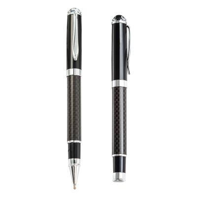 China Heavy Luxury Glitter Metal Trackball Logo Customized Pen Carbon Fiber Pen for sale