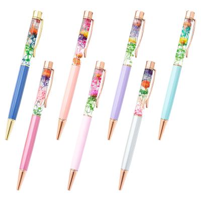 China office & Pen Factory Direct Sales Flower Wholesale Advertising Ballpoint Pen School Series DIY Metal Immortal Handmade Pen for Promotion for sale