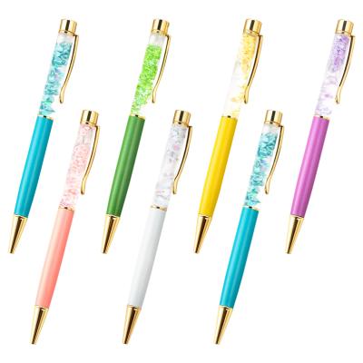 China office & Brand New School Pen Shuhao Design Fancy Cute Floating Liquid Movable Candy Color Glitter Pen Promotion Gifts Cosmetic Ball Pens for sale