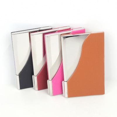 China Hauhao Brand Name Card Book Name Card Holder Metal Leather Business Affordable Glossy Card Case Business Card Large for sale