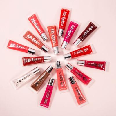 China Jelly Private Label Lipgloss Vendor Sunscreen Nourishing Liquid Lip Gloss Moisturize Clear Plumper Hot Lip Gloss for sale