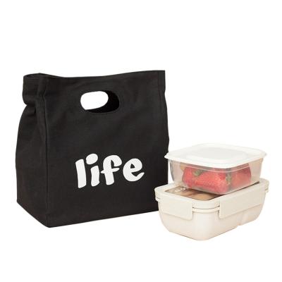 China Portable Insulated Thermal Lunch Box Insulated Tote Storage Bag Picnic Container Canvas Lunch Bag Cooler for sale