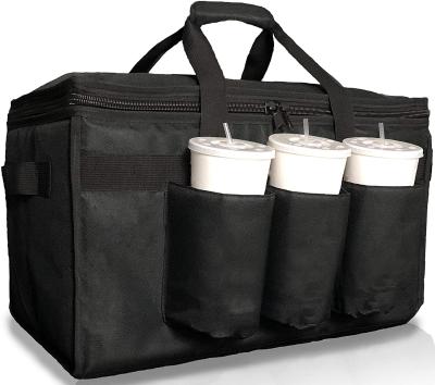 China Custom Large Size Insulated Waterproof Food Delivery Bag Carry Insulated Cup Holders Coffee Delivery Bag Thermal for sale