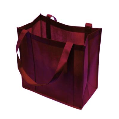 China Tote Bags Resuable Shopping Foldable Burgundy Hand Handled Promotional Nonwoven Eco-Friendly Shopping Bag for sale