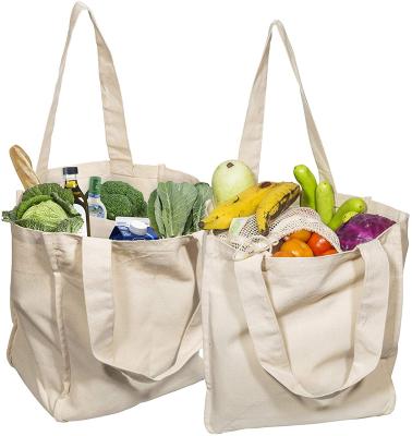 China Best Eco - Friendly Canvas Grocery Bags With Handles Fabric Grocery Tote Bags for sale