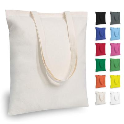 China Custom Recyclable Folding Cotton Canvas Shopping Bag Eco-Friendly Plain Canvas Bag Shopping Empty Cotton Tote Bag for sale